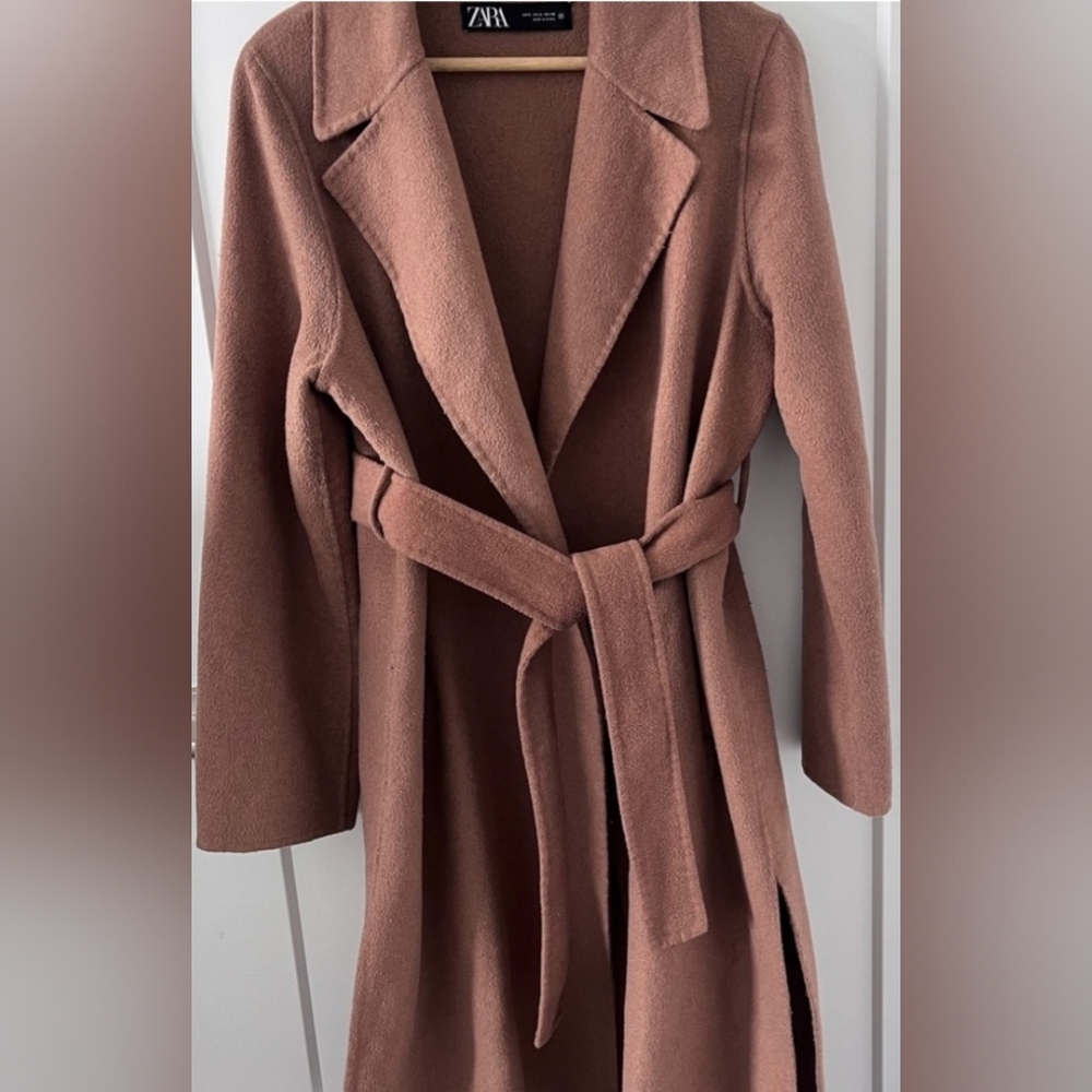 Zara Brown Belted Coat - Timeless Style